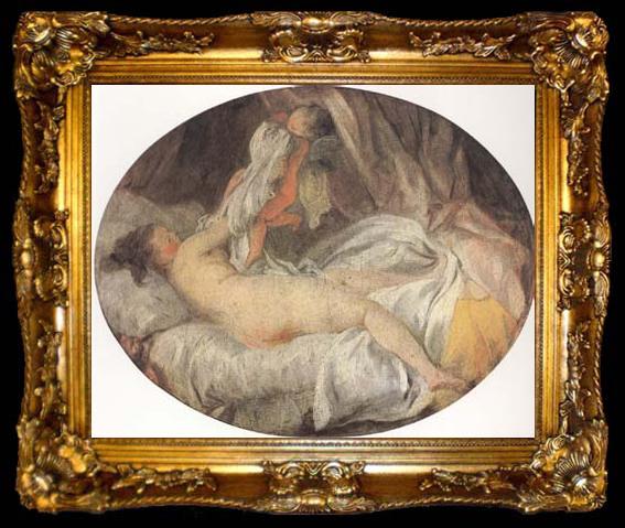 framed  Jean Honore Fragonard The Stolen Shift (mk08), ta009-2